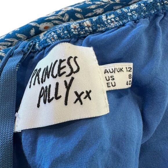 Princess Polly Thunderclouds Blue Floral Summer Romper, 8 - Picture 10 of 11